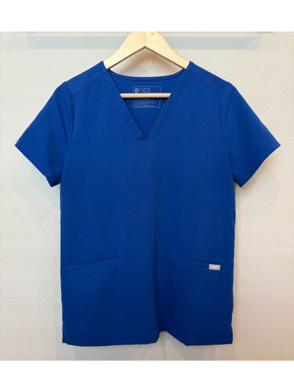 Figs Women's Technical Casma Scrub Top Small Blue Short Sleeve Workwear